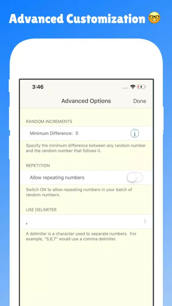 Screenshot di Fast Random Number Generator