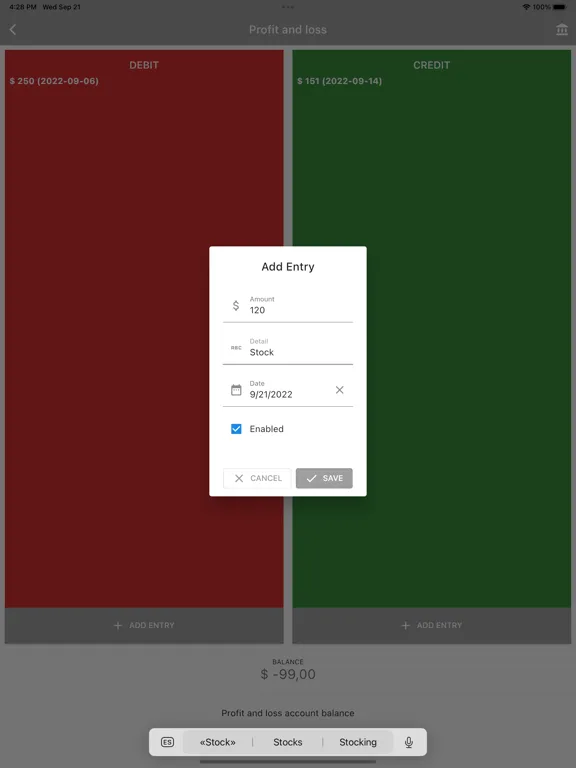 Account Balance T iPad Screenshots