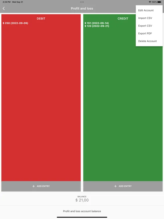 Account Balance T iPad Screenshots