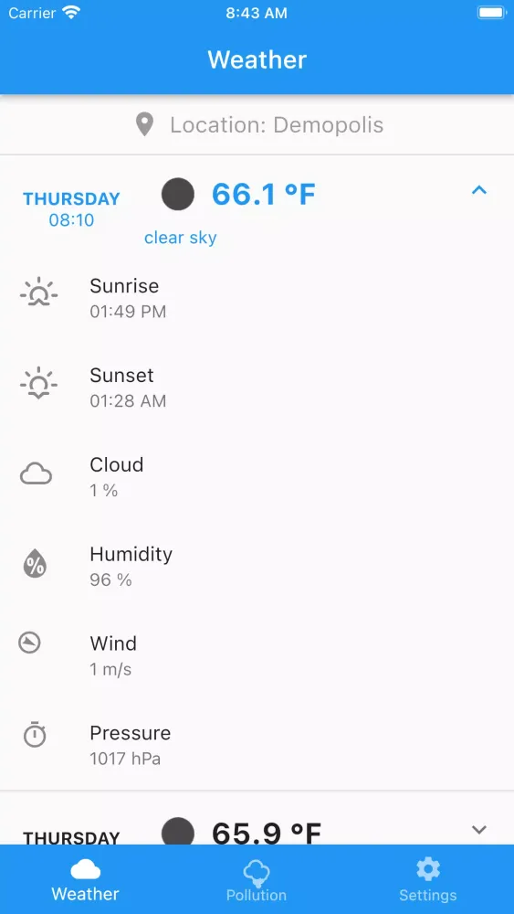 Скриншоты iMeteoWeather