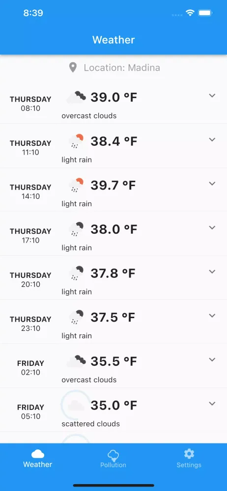 Скриншоты iMeteoWeather