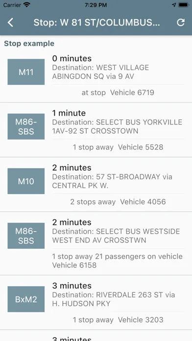 Tangkapan layar NY Bus Arrival