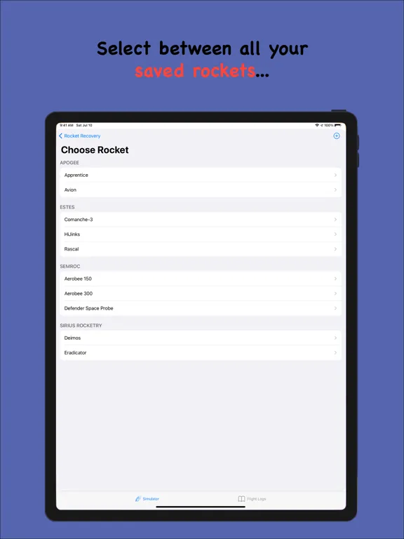 Rocket Recovery iPad  Screenshots