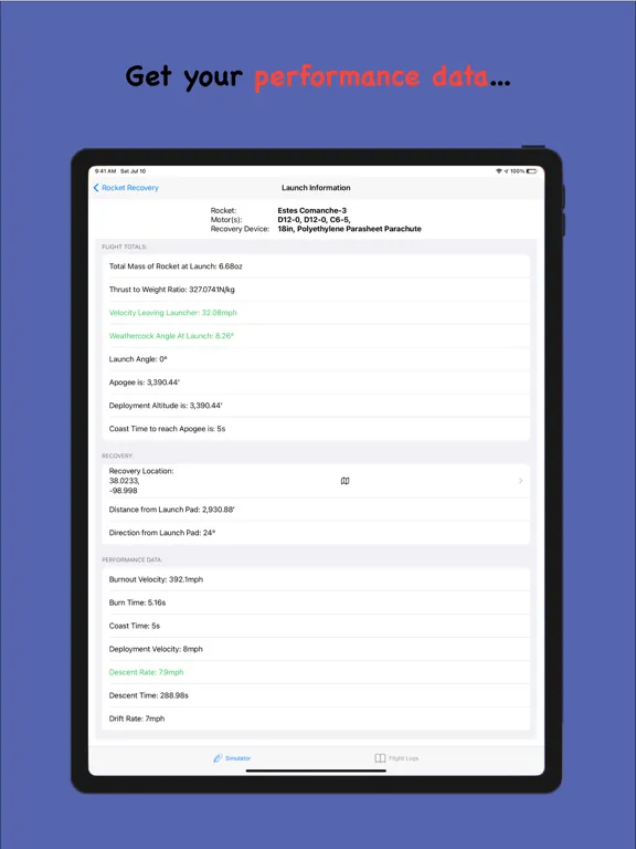 Rocket Recovery iPad  Screenshots