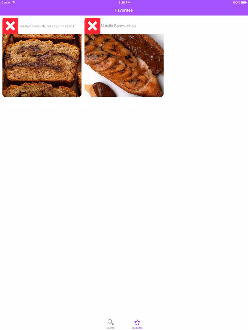 Left - Recipes by Ingredients iPad  Screenshots