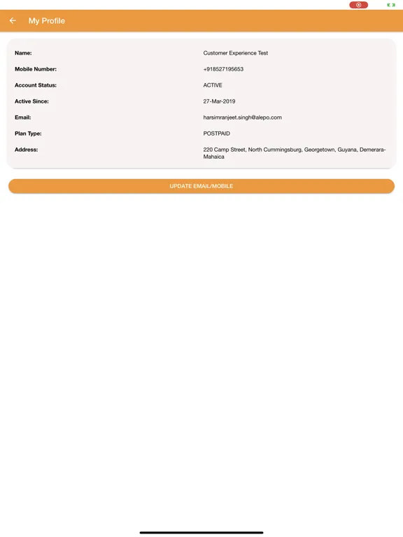 Tangkapan layar ENet E-Care iPad 