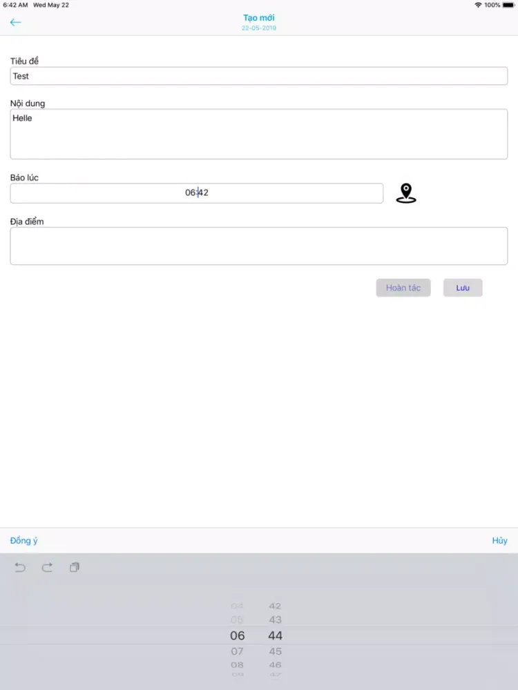 Thông Báo Sự Kiện iPad 应用截图