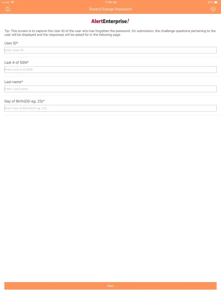 Capturas de tela do AlertEnterprise Password Mgmt iPad 