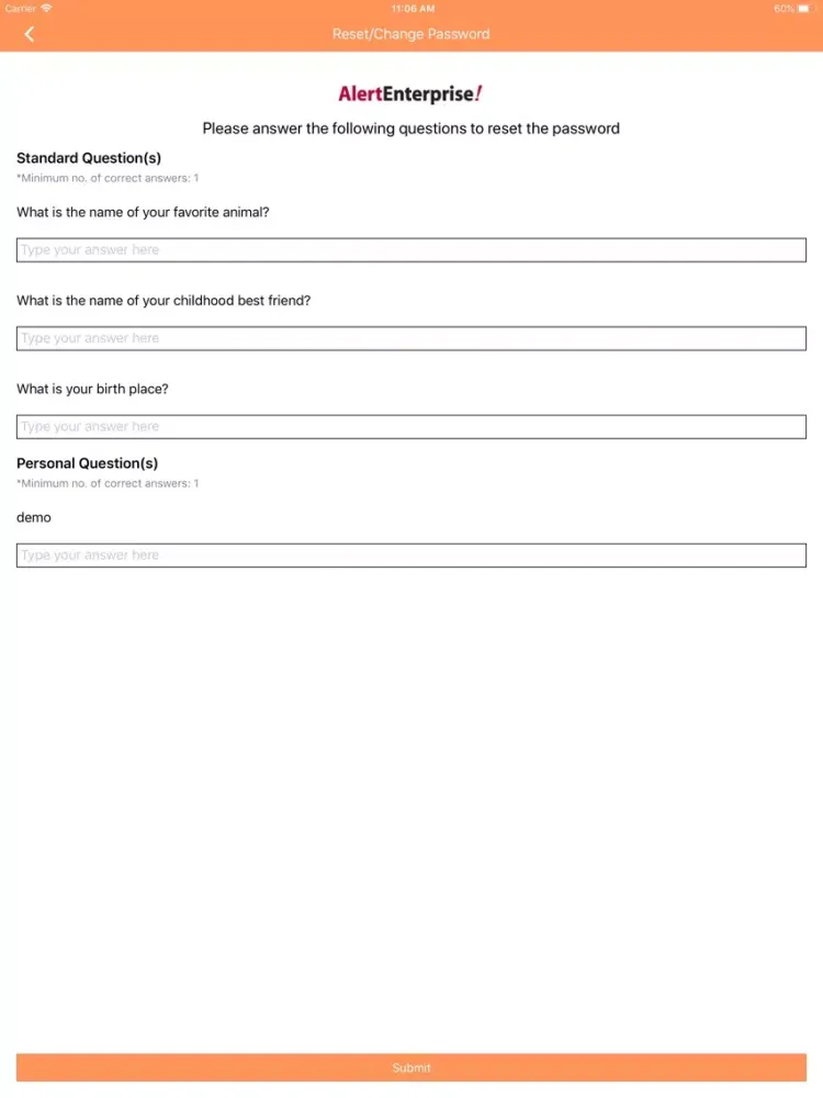 Capturas de tela do AlertEnterprise Password Mgmt iPad 