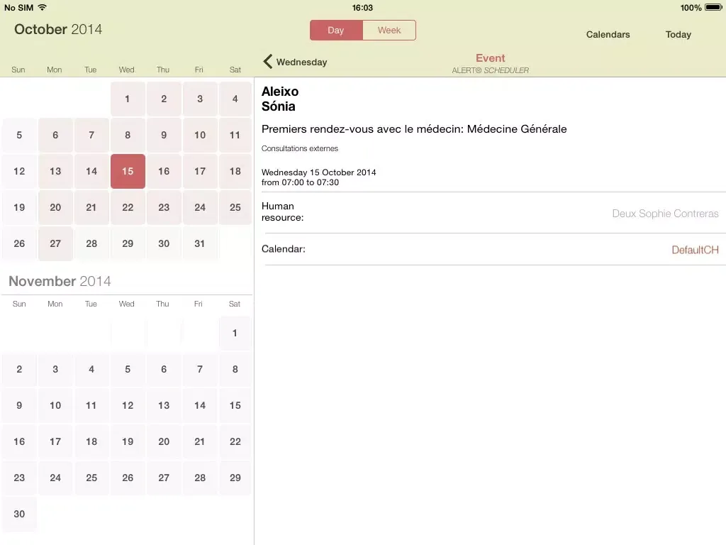 ALERT® Scheduler iPad  スクリーンショット