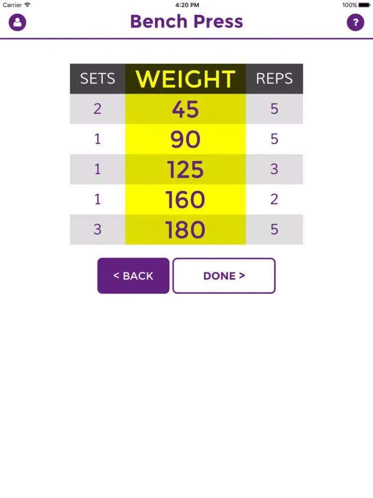 Workout Calc - Starting Strength Weight Lifting Warmup Calculator iPad  স্ক্রিনশট