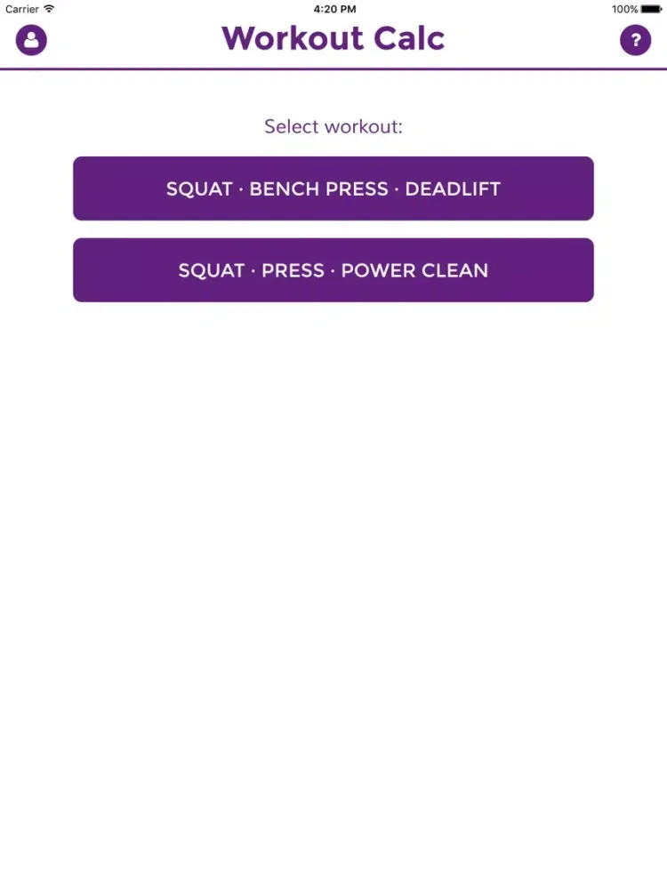 Workout Calc - Starting Strength Weight Lifting Warmup Calculator iPad  স্ক্রিনশট