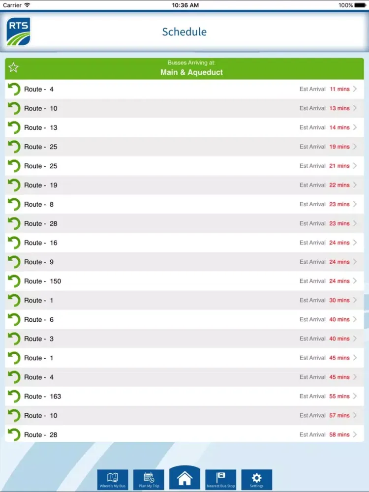 Capturas de tela do Geneseo Bus App iPad 