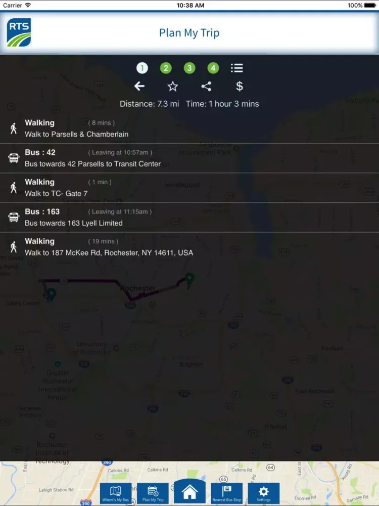 Capturas de tela do Geneseo Bus App iPad 