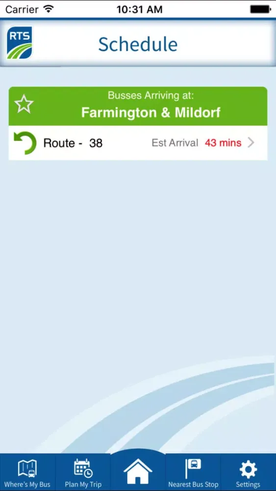 Capturas de tela do Geneseo Bus App
