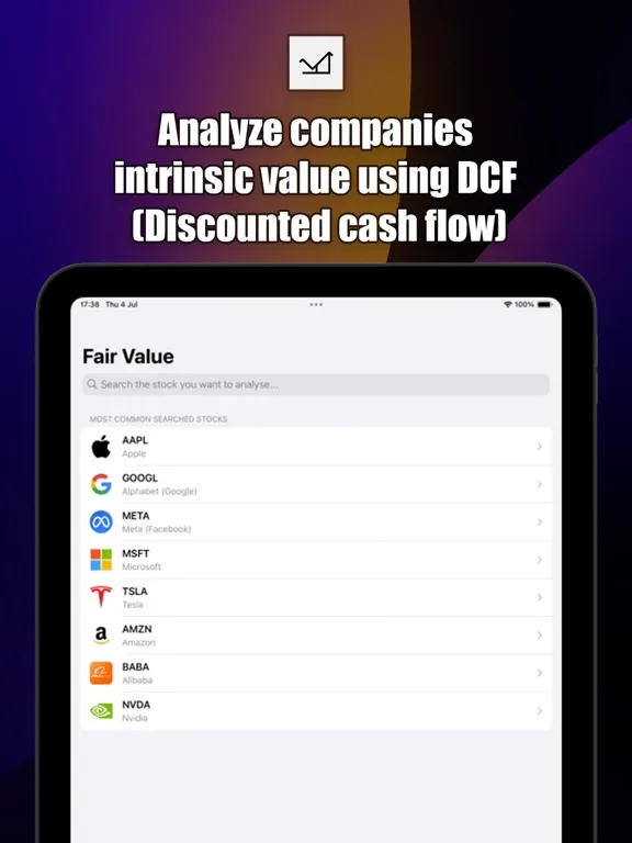 Stocks Fair Value iPad  Screenshots