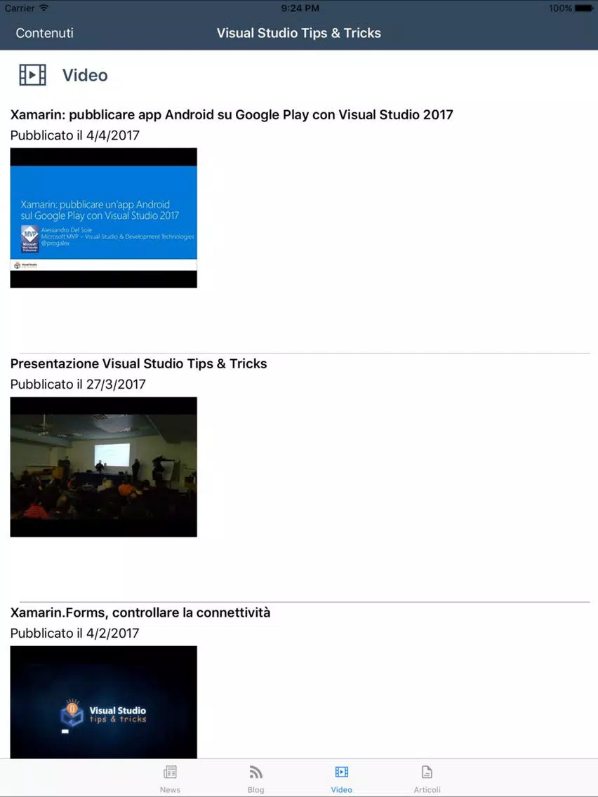 Tangkapan layar Visual Studio Tips and Tricks iPad 