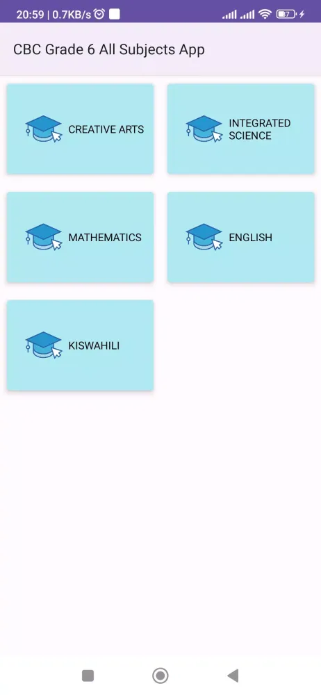 Ảnh chụp màn hình của CBC Grade 6 Exam Papers