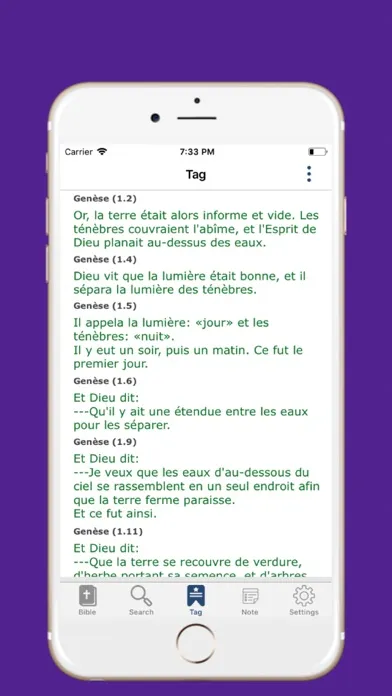 Captures d'écran de New French Bible