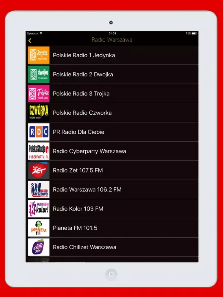 Zrzuty ekranu Radios Polska FM - Radio Poland Online Stations PL iPad 