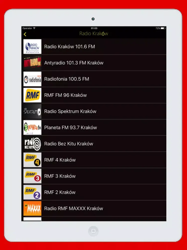 Zrzuty ekranu Radios Polska FM - Radio Poland Online Stations PL iPad 