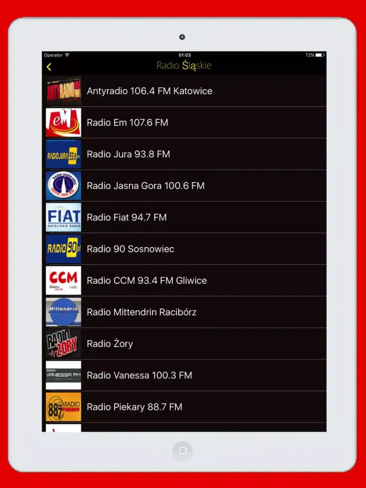 Zrzuty ekranu Radios Polska FM - Radio Poland Online Stations PL iPad 