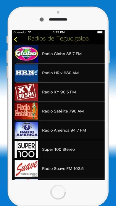Ảnh chụp màn hình của Radio Honduran FM AM - Live Radios Stations Online