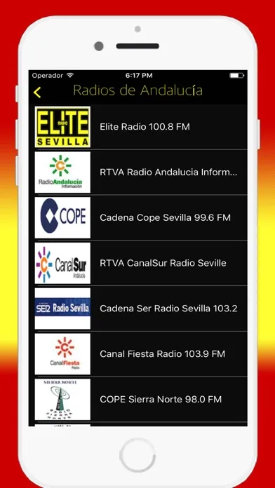 Capturas de tela do Radio Spanish FM AM - Live Radios Stations Online