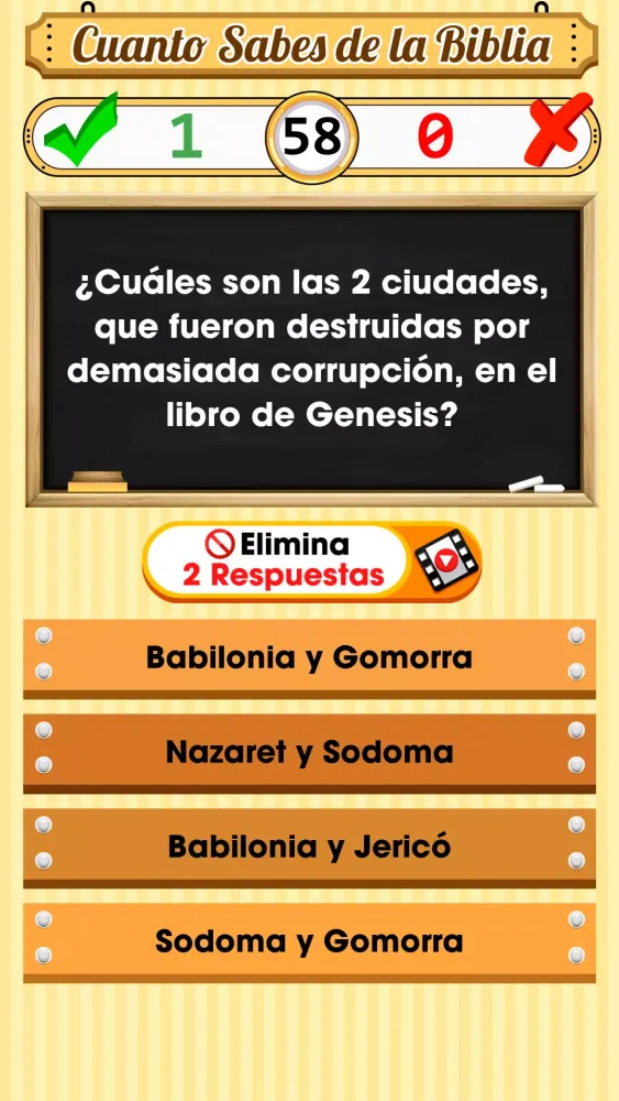 Tangkapan skrin Cuanto Sabes de la Biblia