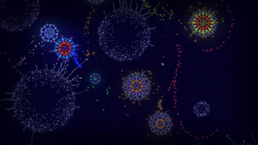 Tangkapan skrin Microcosmum: survival of cells