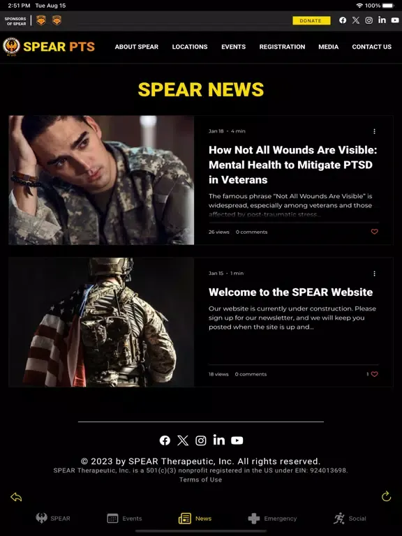 SPEAR PTS iPad  스크린샷