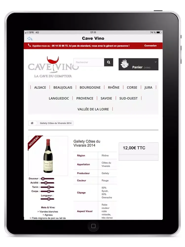 Captures d'écran de Cave Vino iPad 