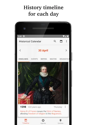 Historical Calendar Screenshots