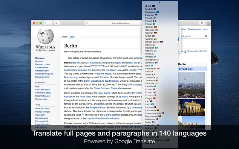 Captures d'écran de Translate for Safari