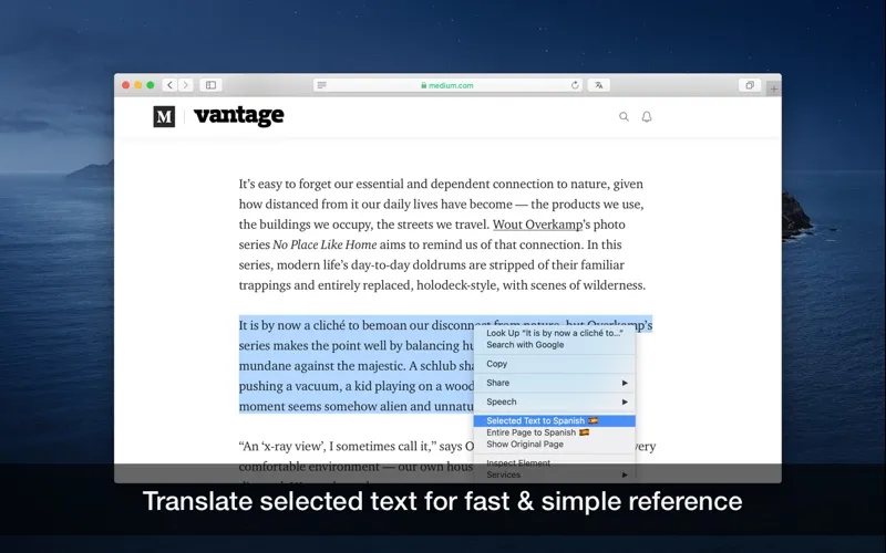 Captures d'écran de Translate for Safari