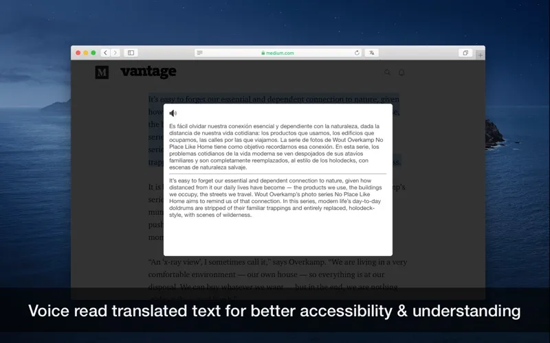 Captures d'écran de Translate for Safari