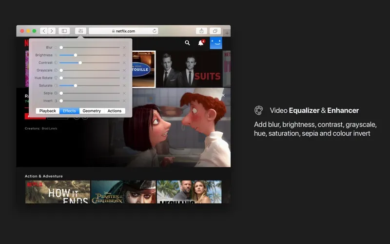 Video Settings for Safari Screenshots