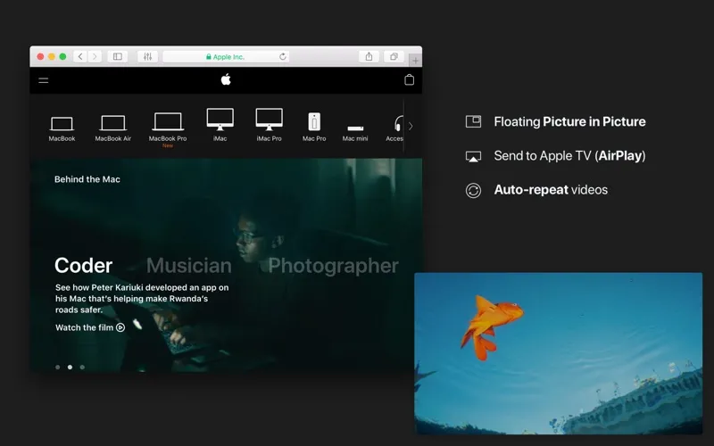 Video Settings for Safari Screenshots