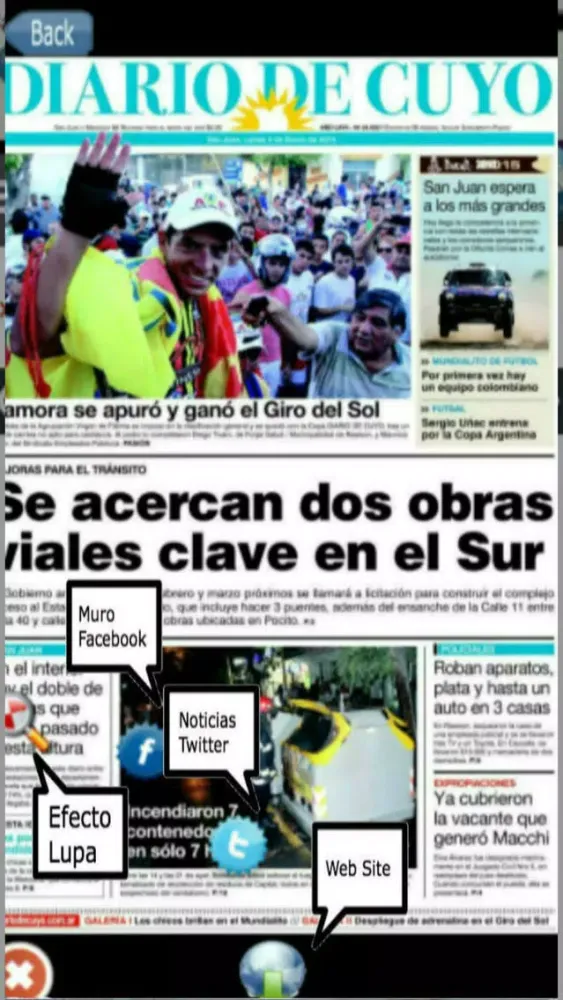 Capturas de tela do Entre Noticias Argentina