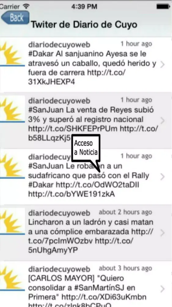 Capturas de tela do Entre Noticias Argentina