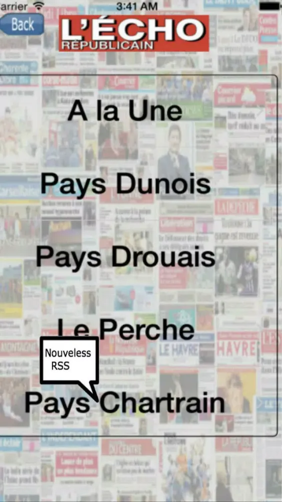 Ảnh chụp màn hình của Nouvelles de France