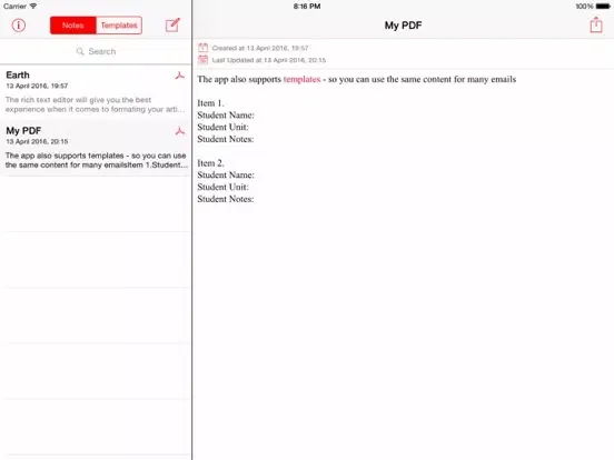 PDF Writer (PDF Rich Editor) iPad  Screenshots