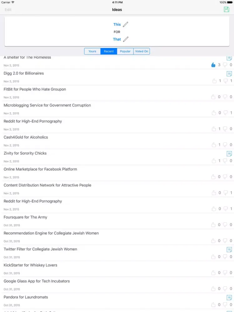 Скриншоты This For That - Startup Idea Generator iPad 
