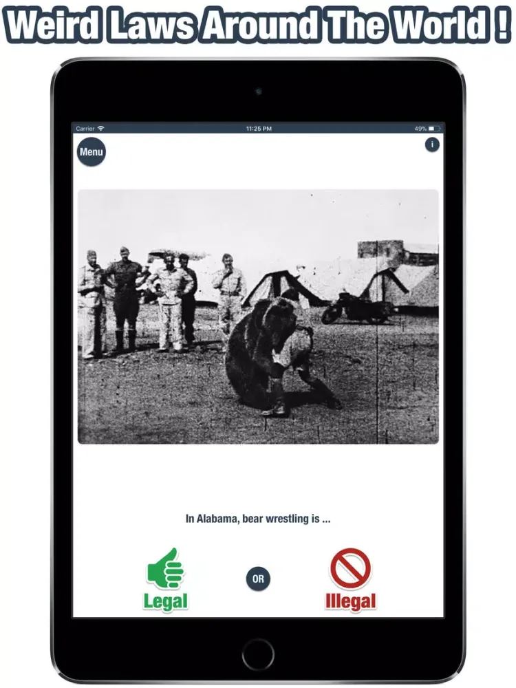 Weird Laws Challenge iPad  Screenshots