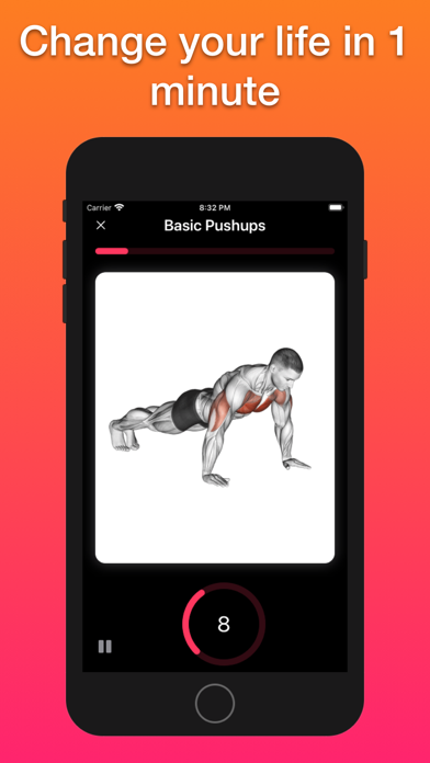 Tangkapan skrin 1 Minute Fitness: Home Workout
