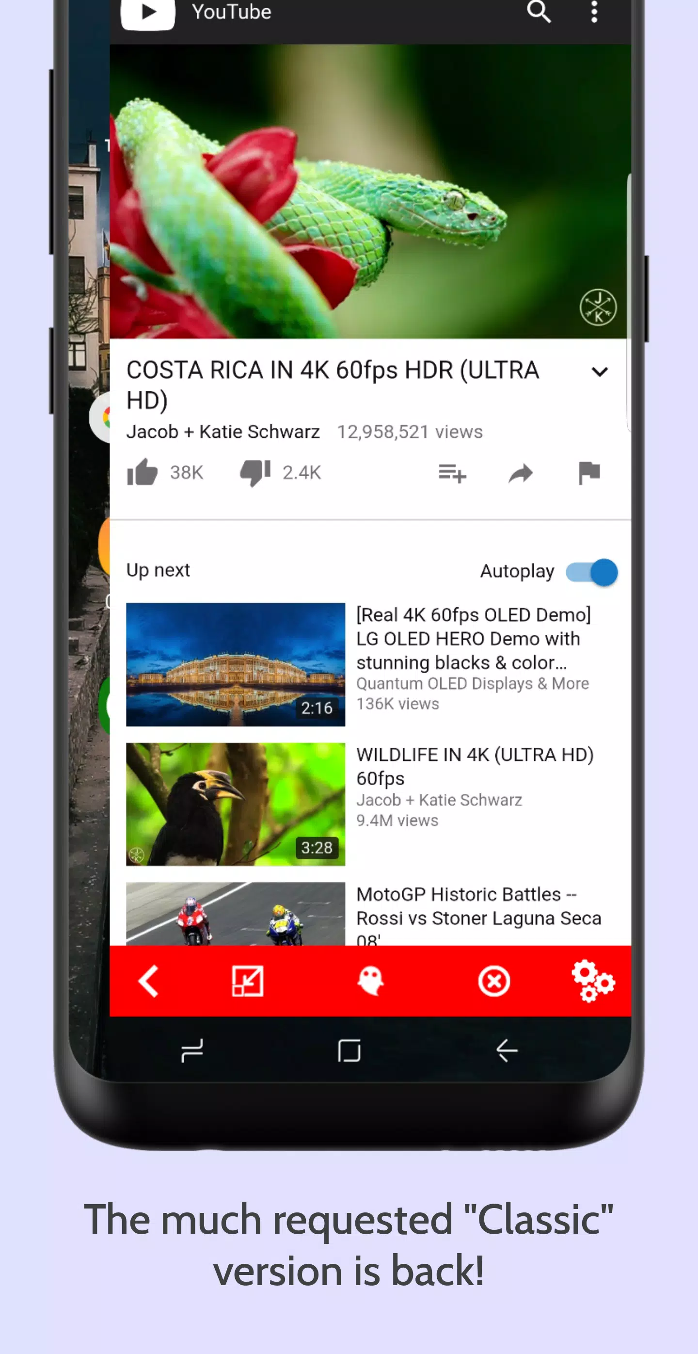 Minimizer for YouTube Classic Screenshots
