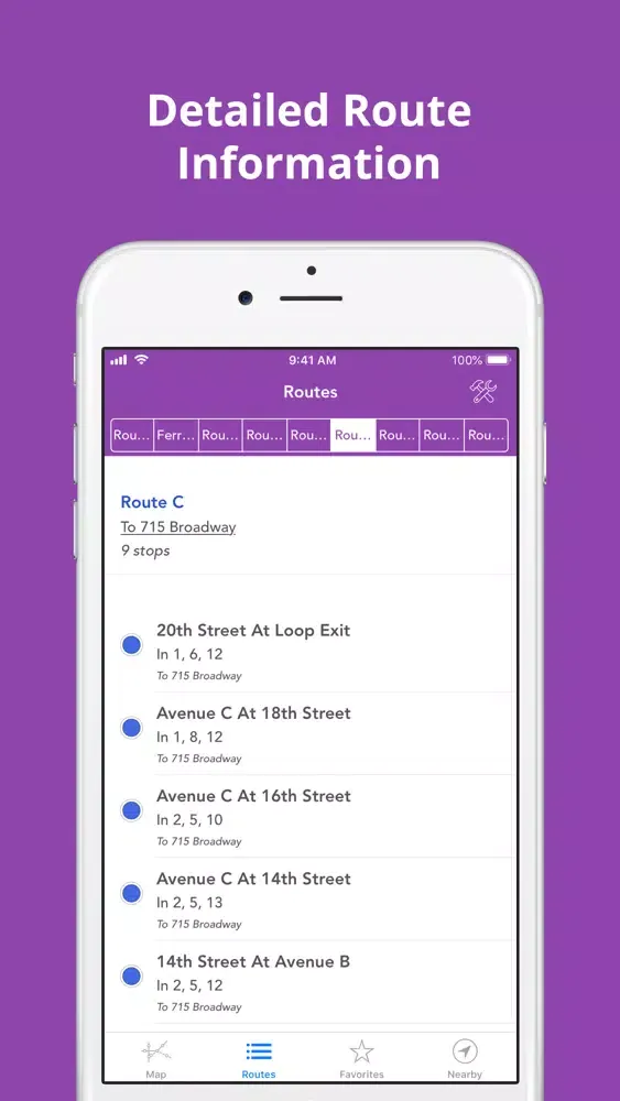 Tangkapan skrin NYU Buses