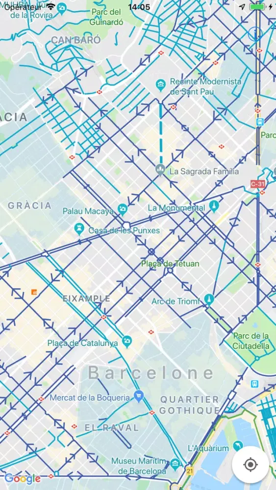 Capturas de tela do Bike Lanes Barcelona