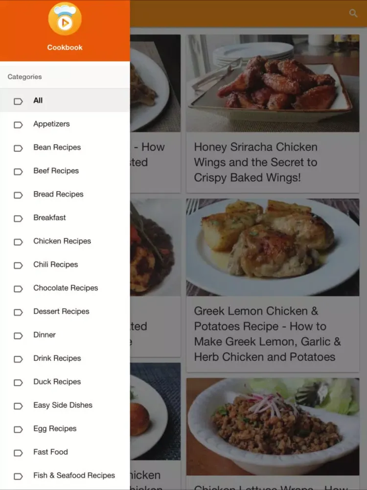 Cookbook: video recipes salads, chicken, cakes iPad 应用截图