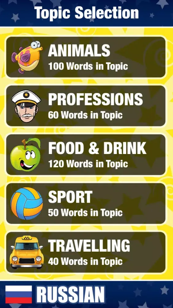 Tangkapan skrin Learn Russian Game